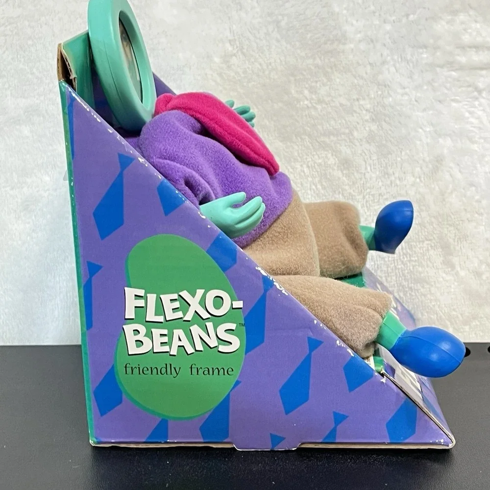 Novelty Body Plush Picture Frame BUDDY BEAN Businessman Flexo-Beans Vintage 2000